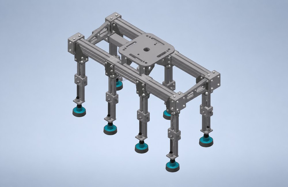 CAD model of a compact multi-cup robotic lifting end effector